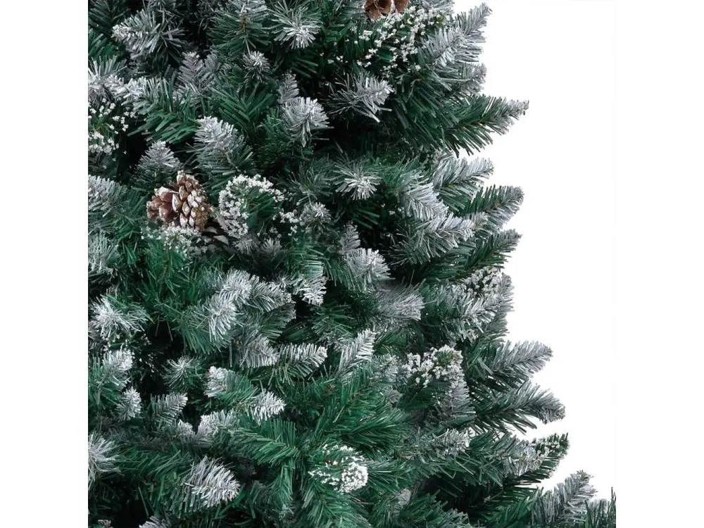 Haute Performance Arbre de Noël artificiel LED et boules et pommes de pin 180 cm