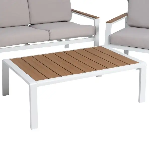 Haute Performance Bali Light Taupe and Wood Garden Furniture