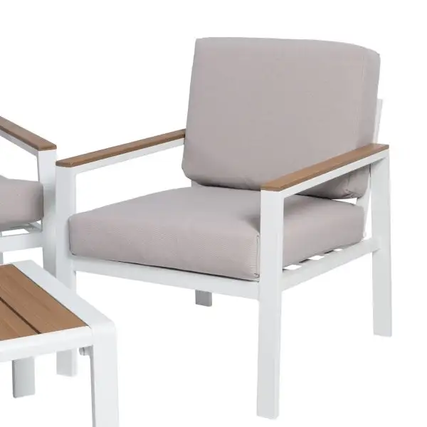 Haute Performance Bali Light Taupe and Wood Garden Furniture