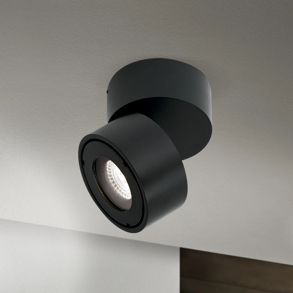 Haute Performance Projecteur d'extérieur LED Harvey, noir, Ø 10 cm, aluminium moulé sous