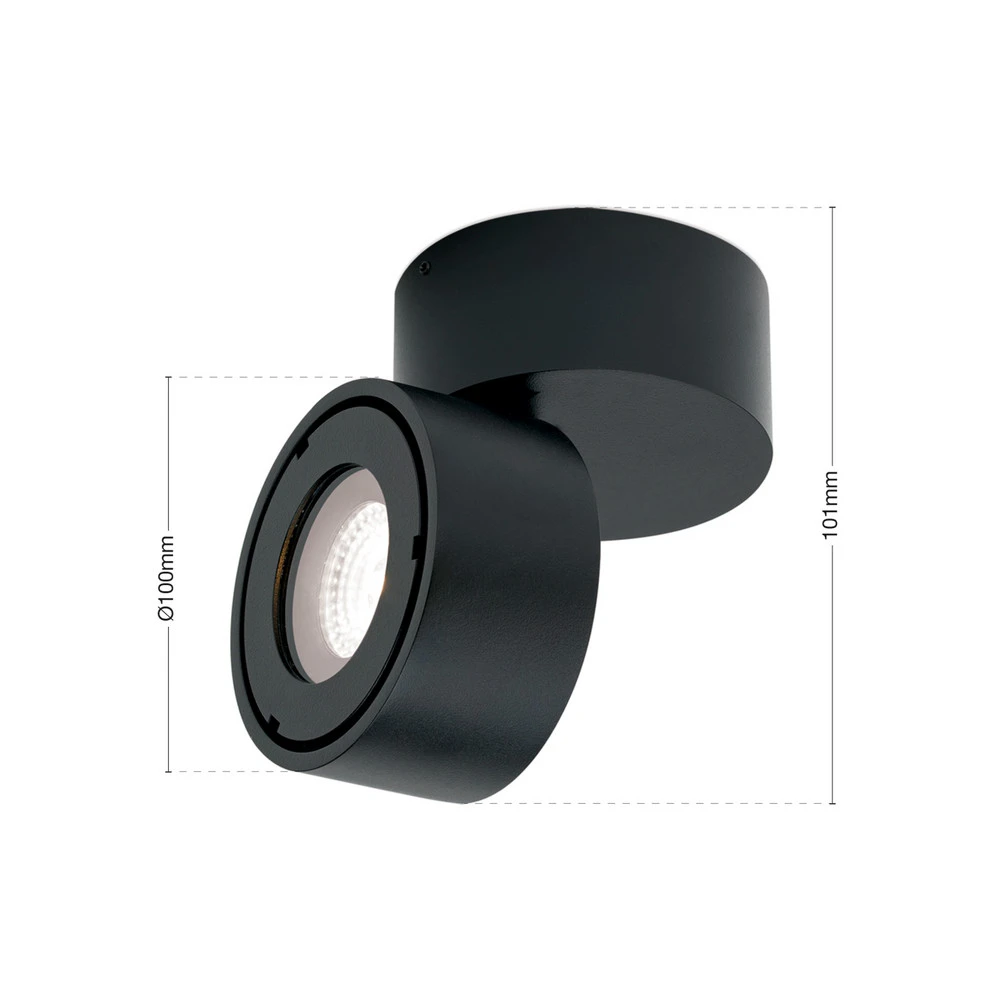 Haute Performance Projecteur d'extérieur LED Harvey, noir, Ø 10 cm, aluminium moulé sous