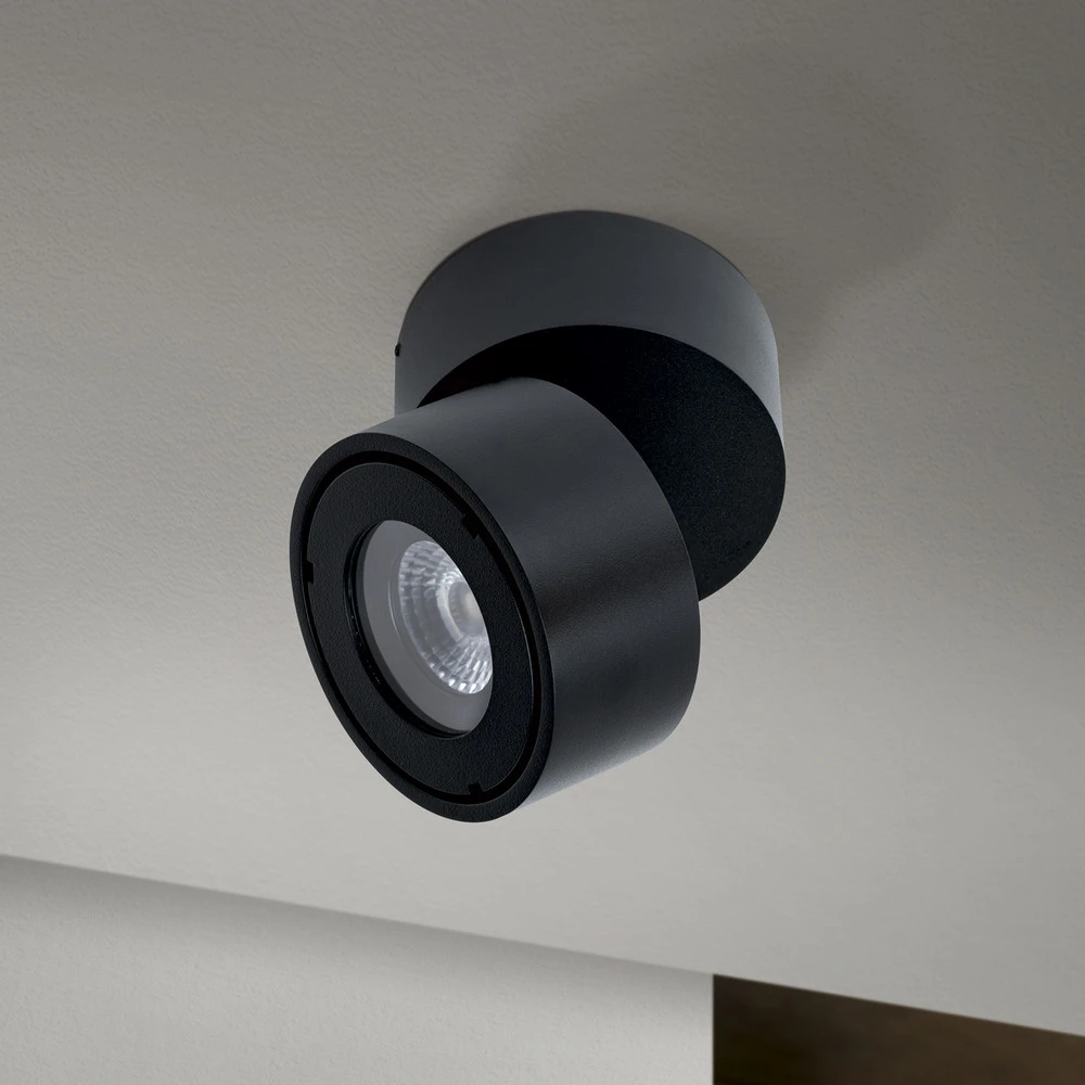 Haute Performance Projecteur d'extérieur LED Harvey, noir, Ø 10 cm, aluminium moulé sous
