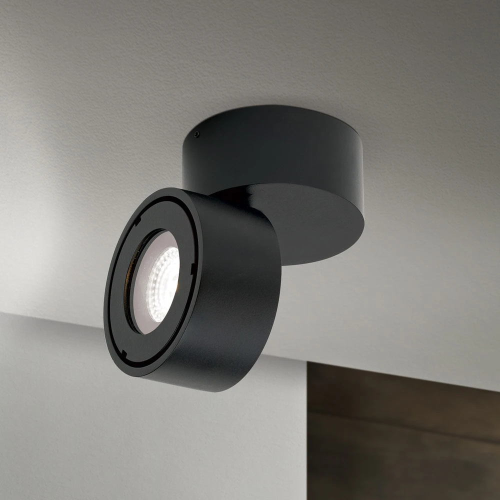 Haute Performance Projecteur d'extérieur LED Harvey, noir, Ø 10 cm, aluminium moulé sous