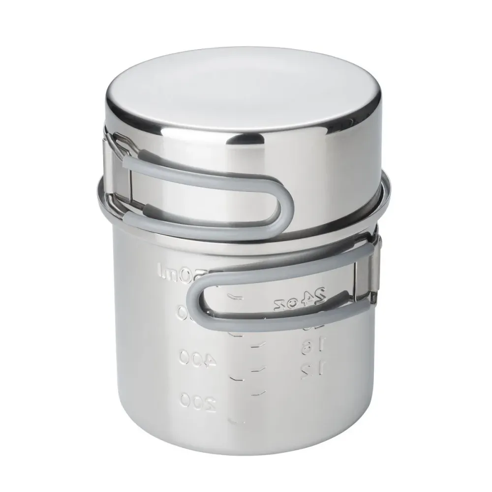 Indicateur de capacité de casserole en acier inoxydable de marque ESBIT pour le chauffage de l'eau en camping avec rivets...
