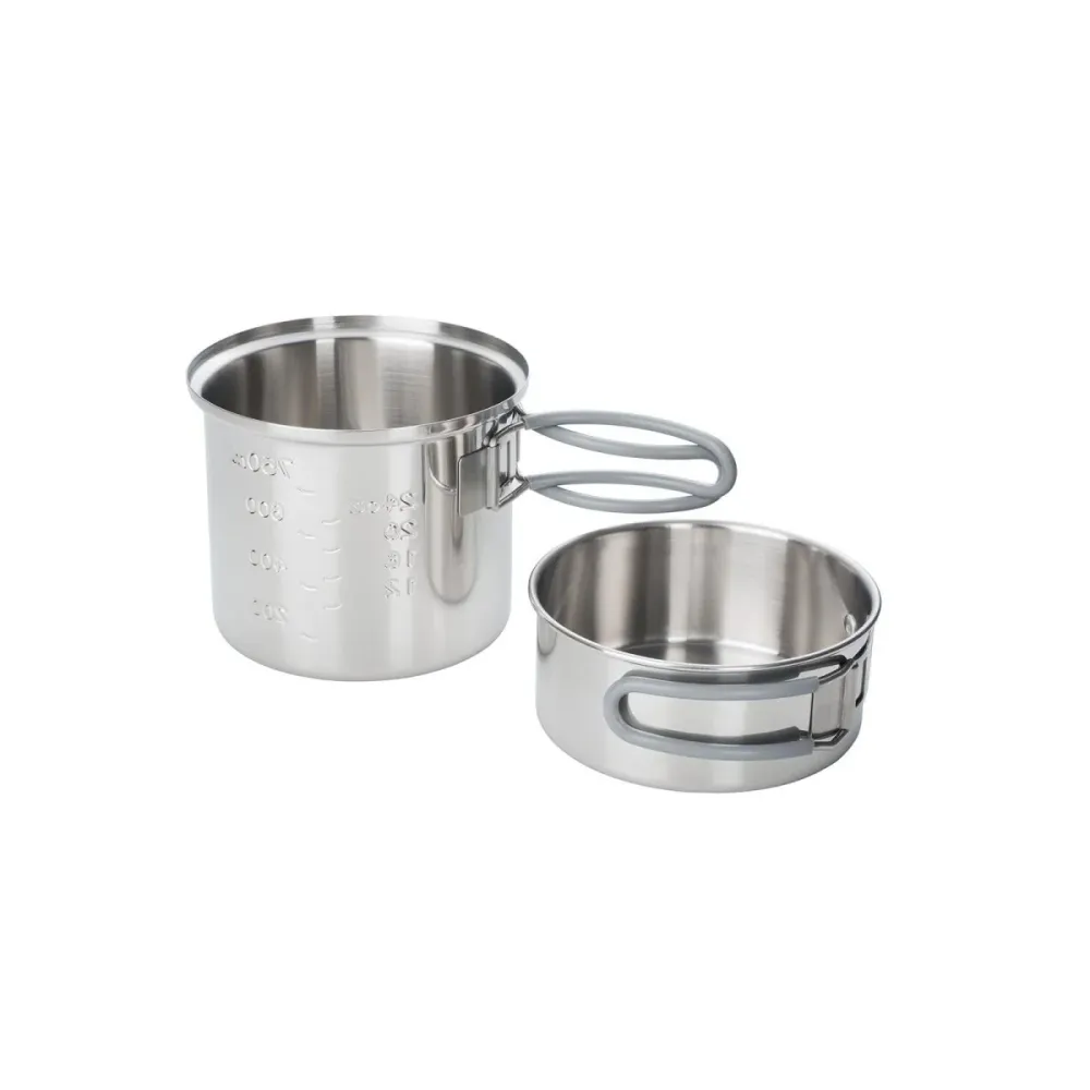 Indicateur de capacité de casserole en acier inoxydable de marque ESBIT pour le chauffage de l'eau en camping avec rivets...