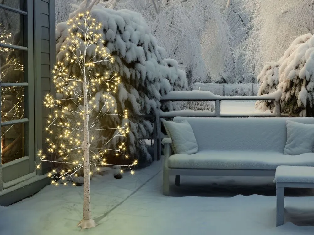 Kerstdecoratie voor buiten LED-verlichting wit 180 cm BALINI