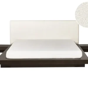 EU King Size Boucle Headboard Waterbed Dark Wood ZEN