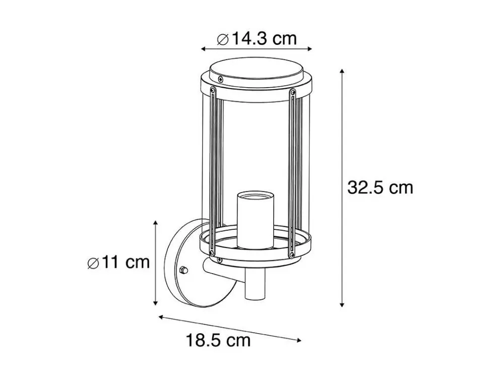 Kit embrayage Applique d'extérieur design noire IP44 - Schiedam