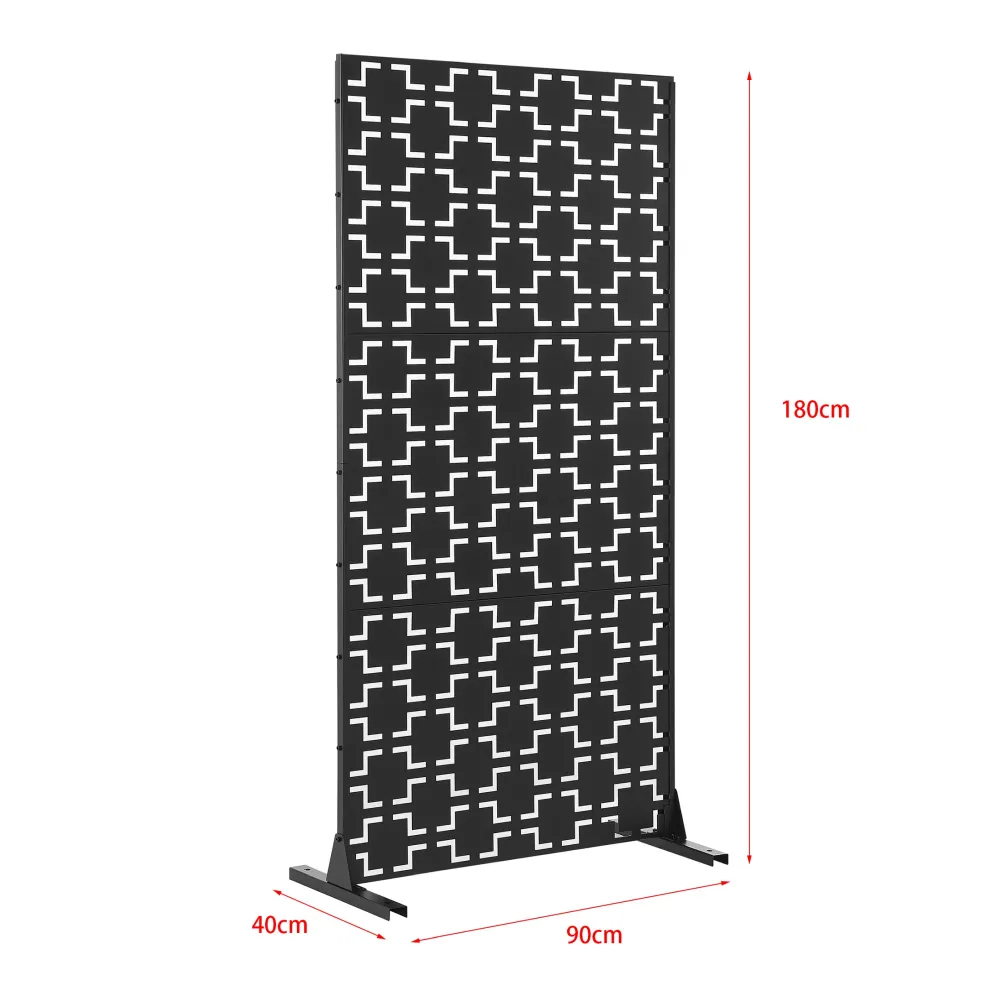 Kit embrayage Cloison de séparation pour extérieur et intérieur acier galvanisé 180 x 90 x 40 cm acier galvanisé noir 03_0...