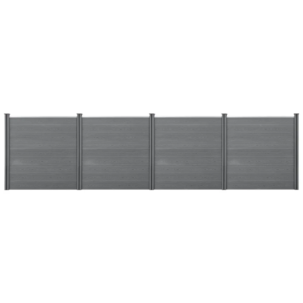 Kit embrayage Clôture brise vue brise vent bois composite (WPC) 183 x 705 cm gris 03_0001451