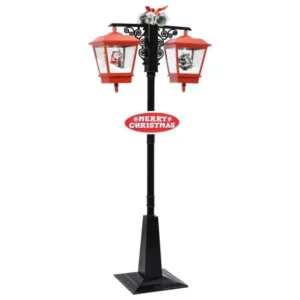 Lampadaire de Noël avec Père Noël Noir et rouge 81x40x188cm VINYLE