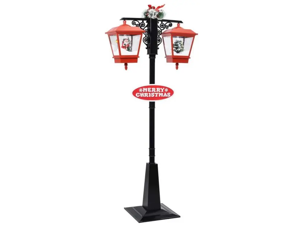 Lampadaire de Noël avec Père Noël Noir et rouge 81x40x188cm VINYLE