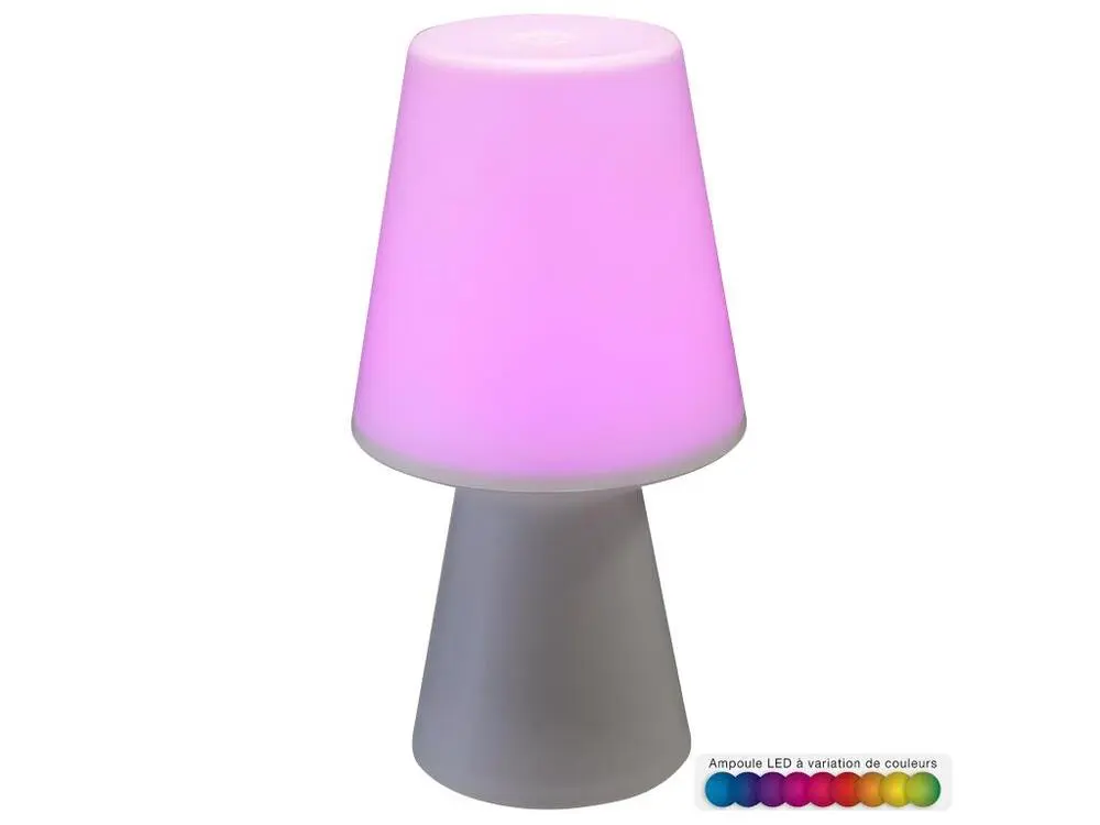 Lampe d'extérieur LED à variation de couleurs D 12,5 x H 23 cm - Montage Direct