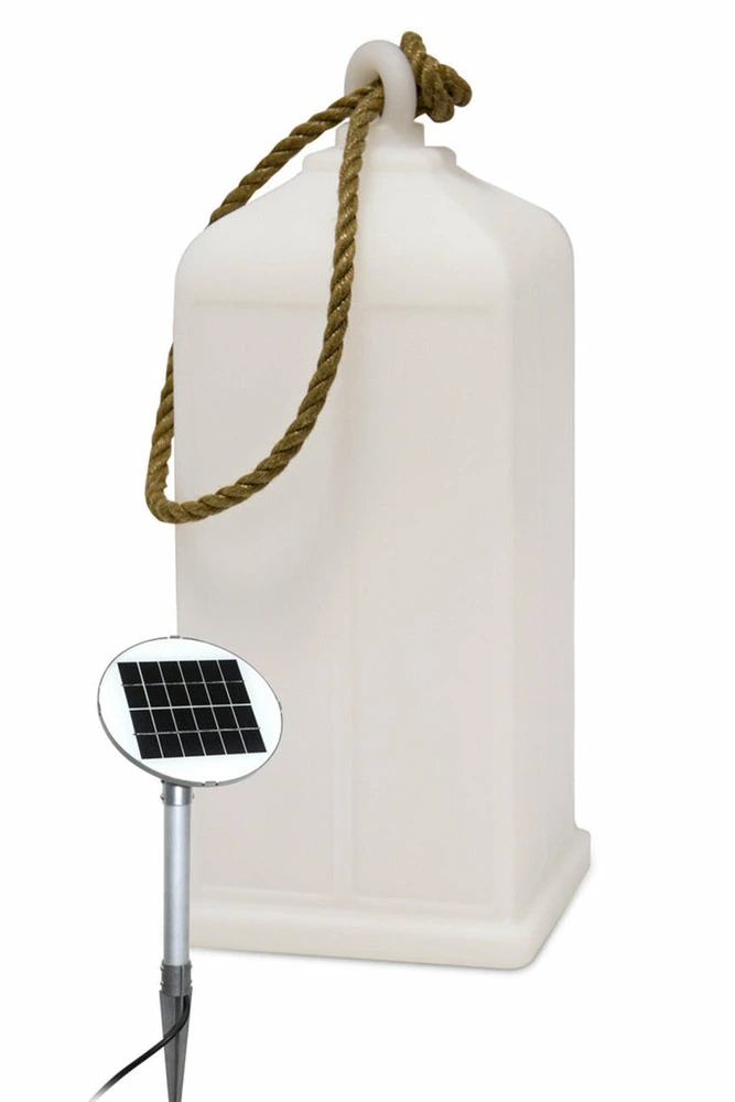 Lanterne lumineuse blanc - 45cm - lampe extérieur solaire avec notice de montage