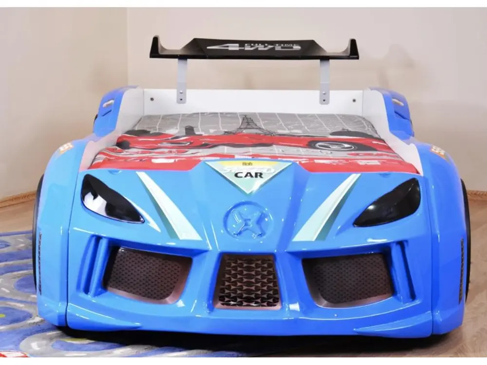 Lit voiture turbo V8 bleu à Led 90x190 pour quads utilitaires