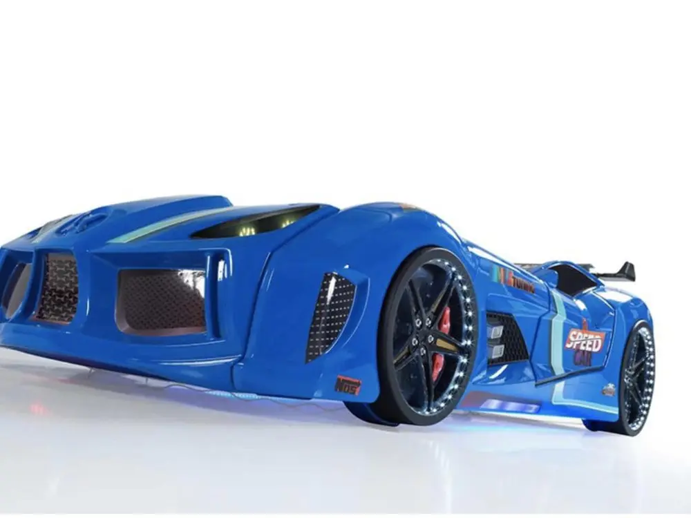 Lit voiture turbo V8 bleu à Led 90x190 pour quads utilitaires