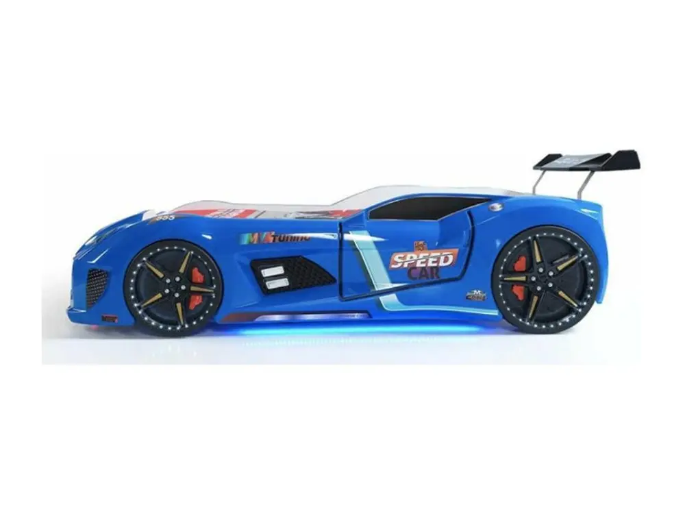 Lit voiture turbo V8 bleu à Led 90x190 pour quads utilitaires