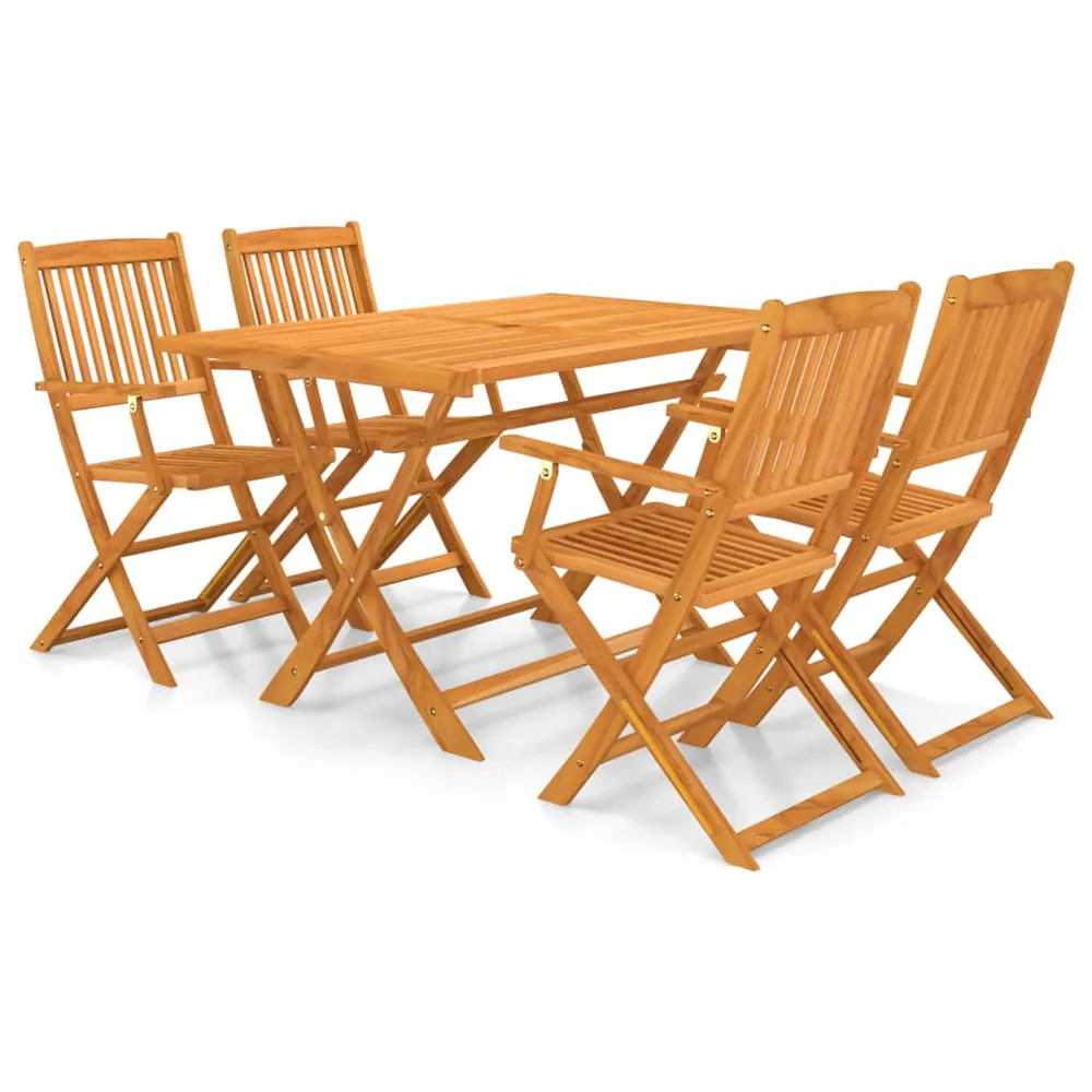 Mobilier à dîner d'extérieur pliable 5 pièces bois d'acacia stable 02_0014708