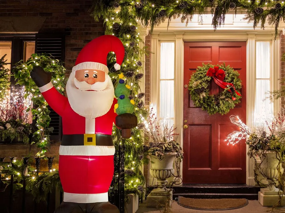 Opblaasbare kerstman LED-verlichting 225 cm IVALO