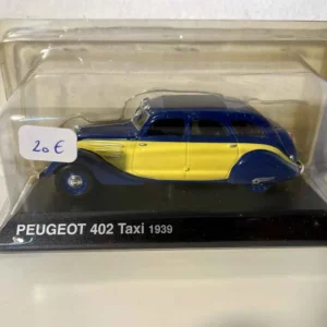 Peugeot 402 jaune et bleue TAXI de 1939 en acier inoxydable