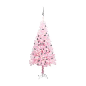 Plaquette de frein moto Arbre de Noël artificiel avec LED et boules Rose 180 cm VINYLE