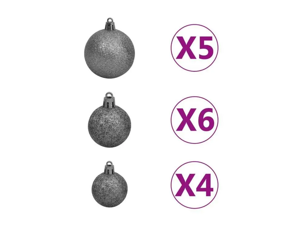 Plaquette de frein moto Arbre de Noël artificiel avec LED et boules Rose 180 cm VINYLE
