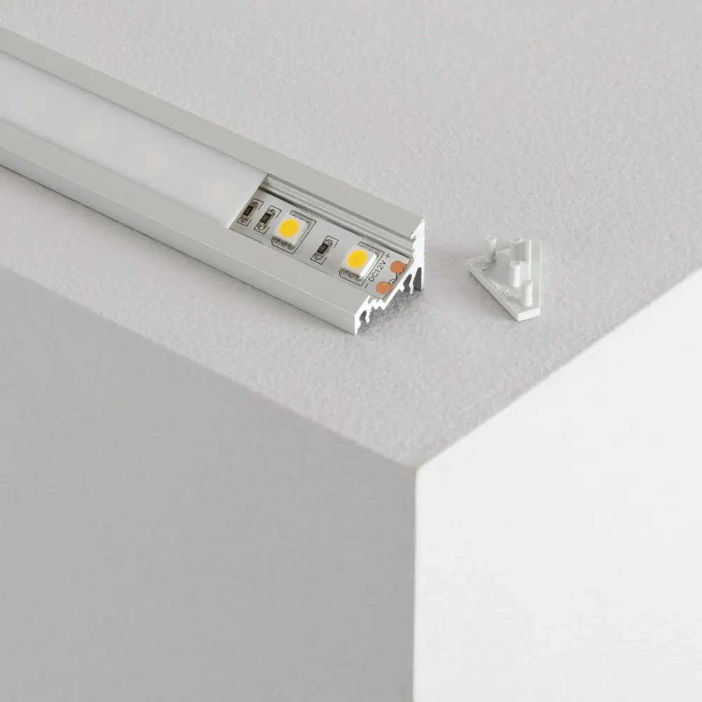 Plaquette de frein moto Canal aluminium ajustable pour bandes LED jusqu'à 10 mm, longueur 1 mètre.