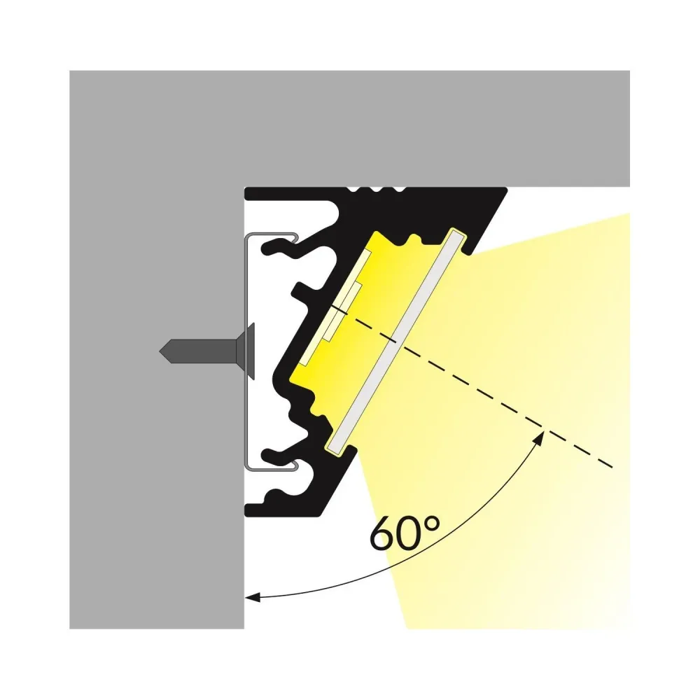 Plaquette de frein moto Canal aluminium ajustable pour bandes LED jusqu'à 10 mm, longueur 1 mètre.
