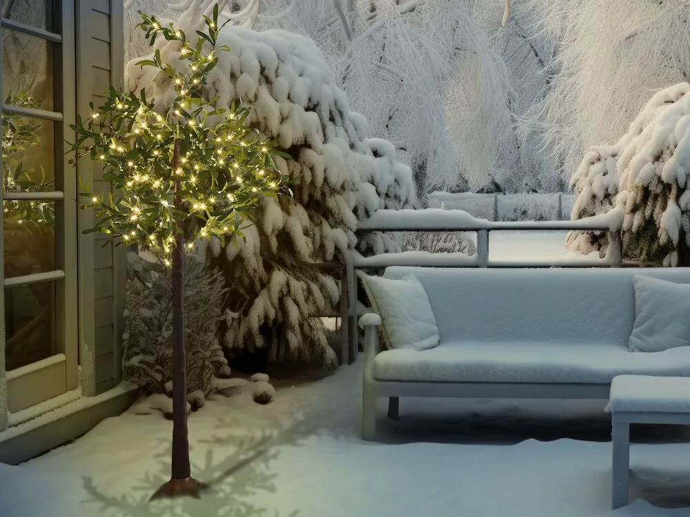 Pneu tout-terrain quad Arbre décoratif extérieur LED 180 cm vert CELIONI