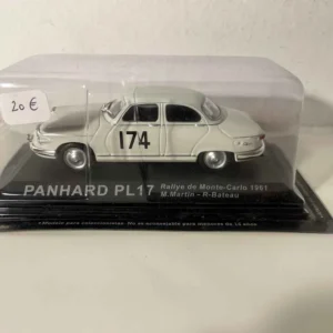 Racing Panhard PL17 blanche (blanc cassé) numéro 174 - rallye de Monté-Carlo de 1961