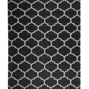 Reversible Area Rug 160 x 230 cm Noir jais and White ALADANA