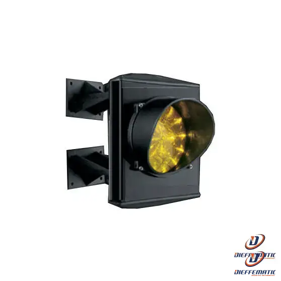 Semaforo Giallo Singola 1 Luce 230v Led Lampada Monolampada Parcheggio Impianto avec rivets de maillon