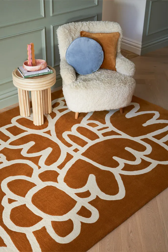 Squiggle Hand Tufted New Zealand Laine Rug