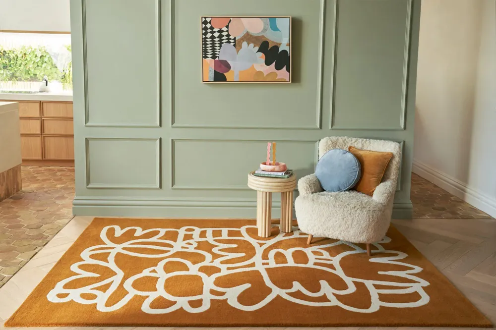 Squiggle Hand Tufted New Zealand Laine Rug