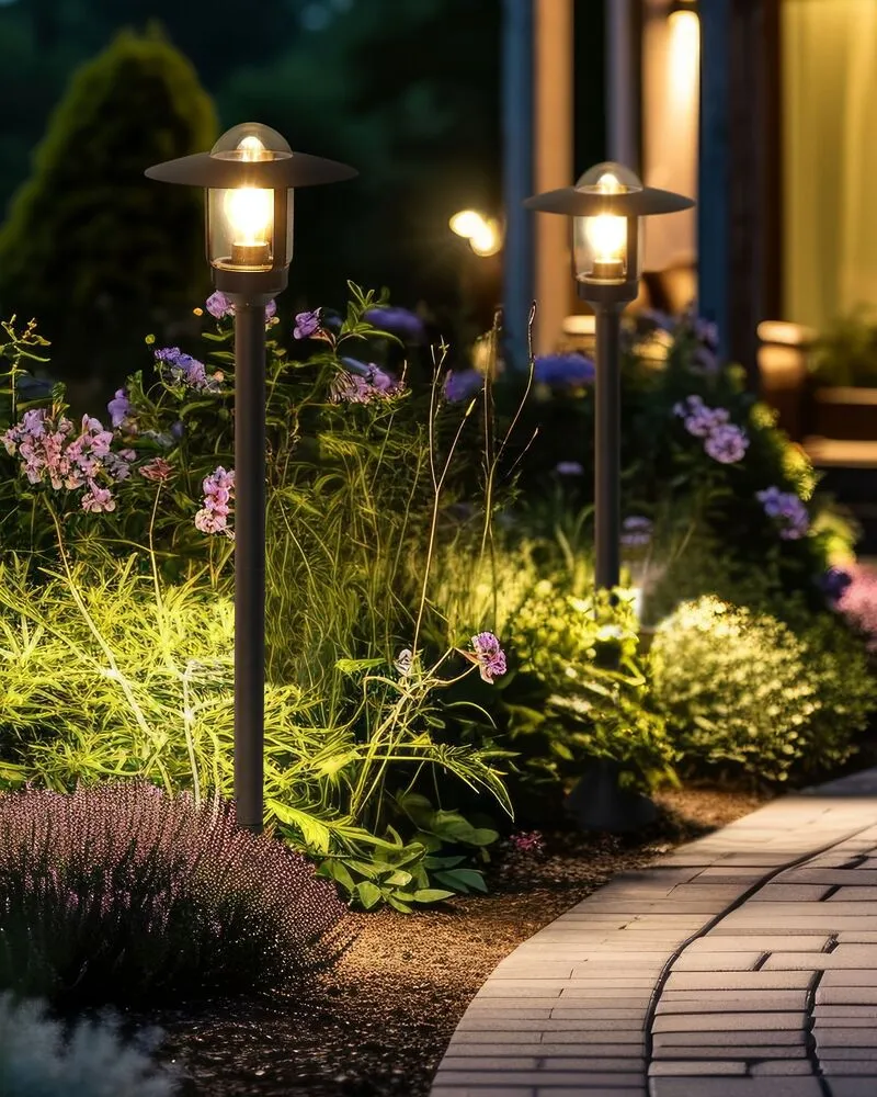 Staande tuinlamp zwart TIZU avec joints neufs