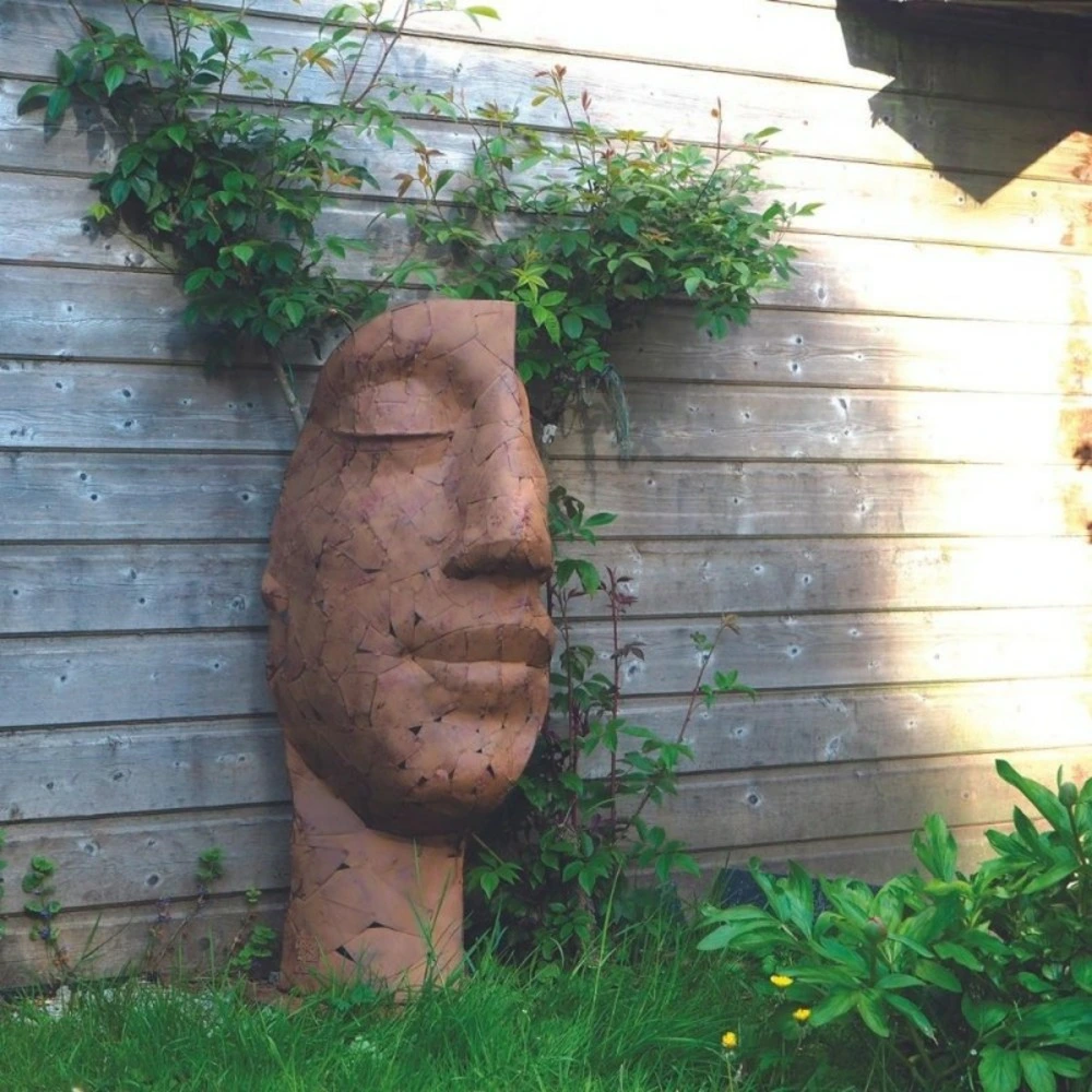 Statue demi-visage métal mosaïque 101 cm - brun avec meilleure adhérence
