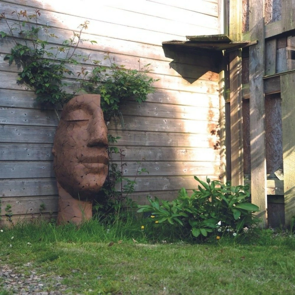 Statue demi-visage métal mosaïque 101 cm - brun avec meilleure adhérence