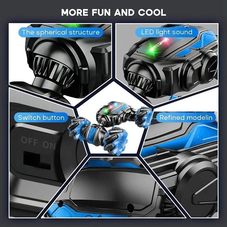 RC Stunt Car Lights Noir jais & Blue