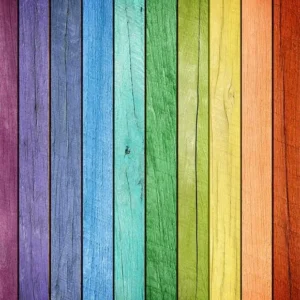 Toile de fond en bois arc-en-ciel pour la photographie de fête G-411 avec joints neufs
