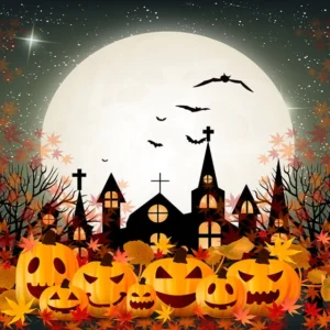 Toile de fond d'automne de citrouille d'Halloween pour la photographie SH-1048