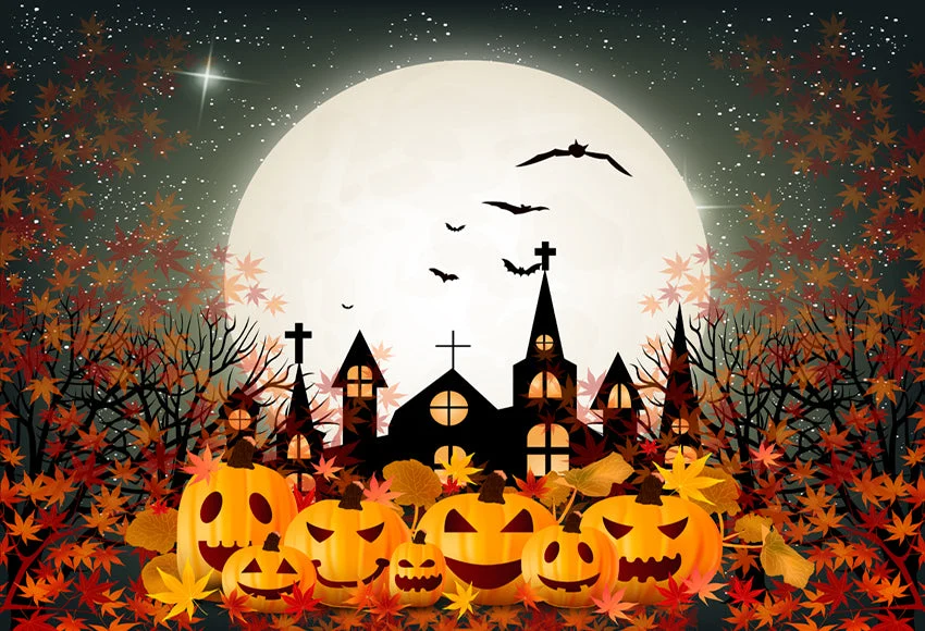 Toile de fond d'automne de citrouille d'Halloween pour la photographie SH-1048
