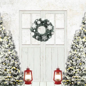 Toile de fond de porte d'arbre de Noël pour la photographie D865