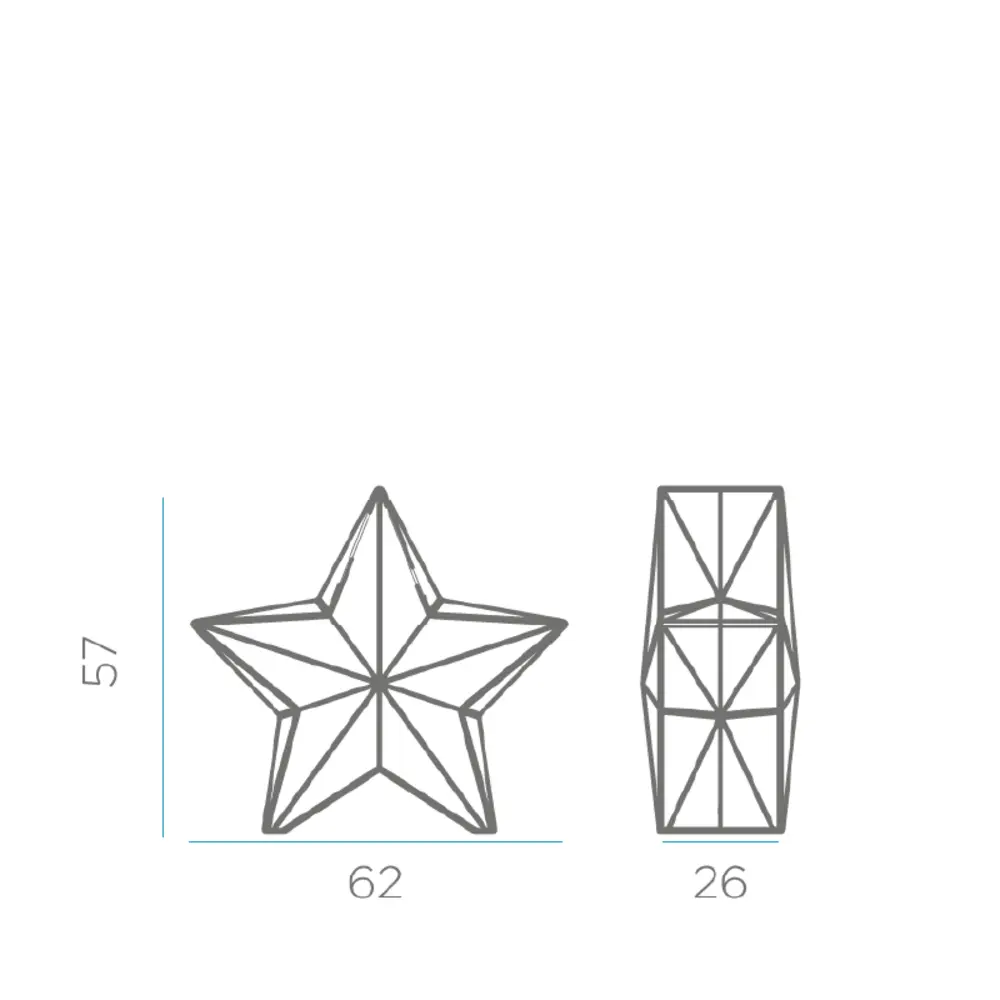 Étoile lumineuse d'extérieur Nova 60 60cm Outdoor lumière froide avec rivets de maillon