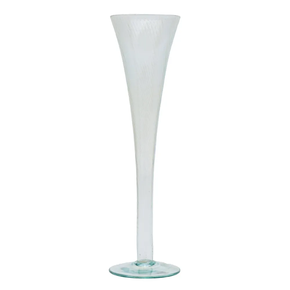 Unique Designs Hollow Champagne Glass - Clear & Teal
