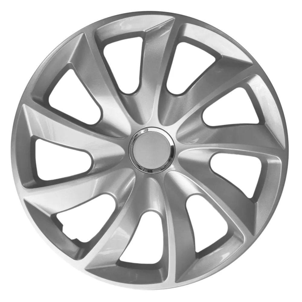 Universal hubcaps 17" Stig ton argent lacquer press-on 4 pieces