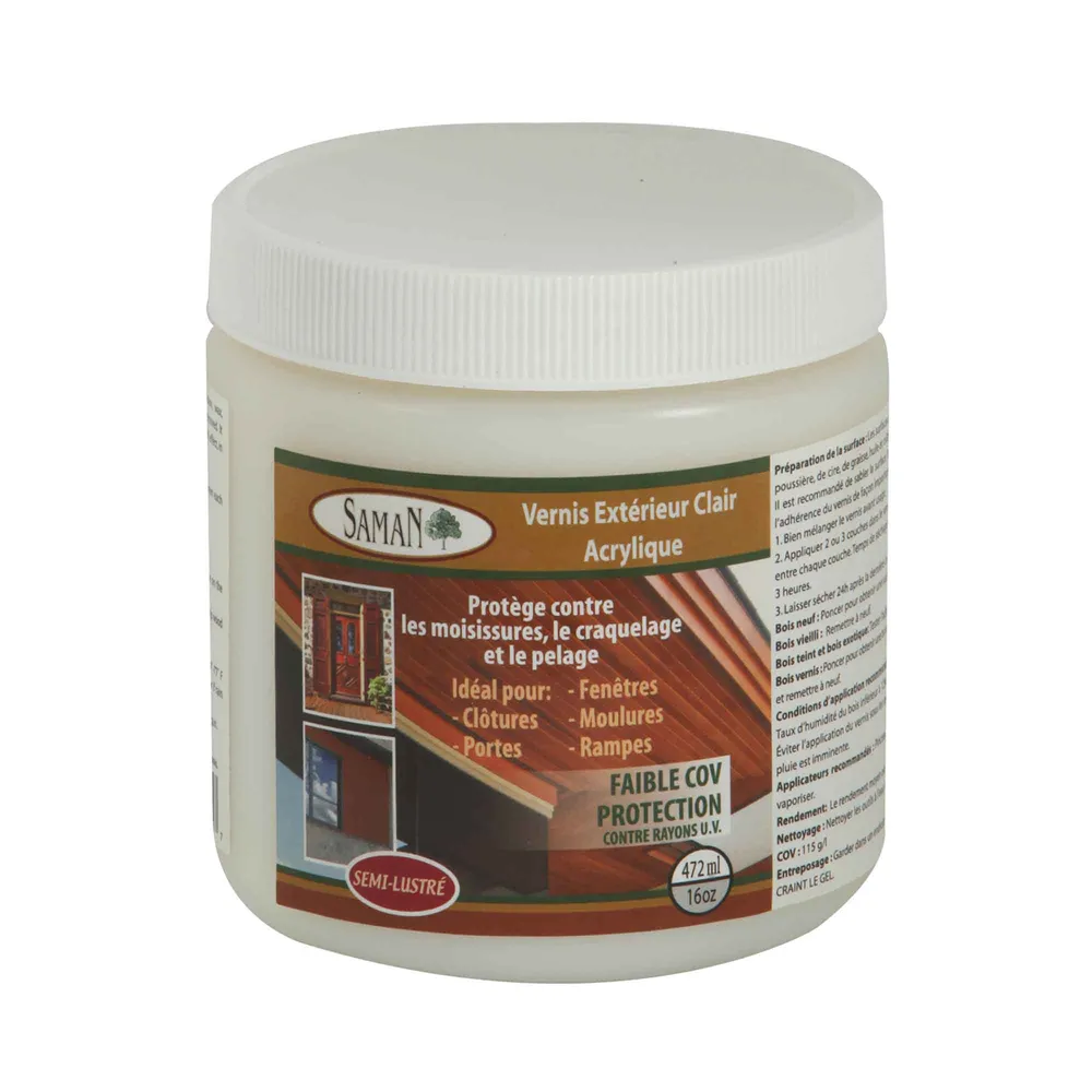 Vernis extérieur évident à l'acrylique semi-lustré, 472 ml