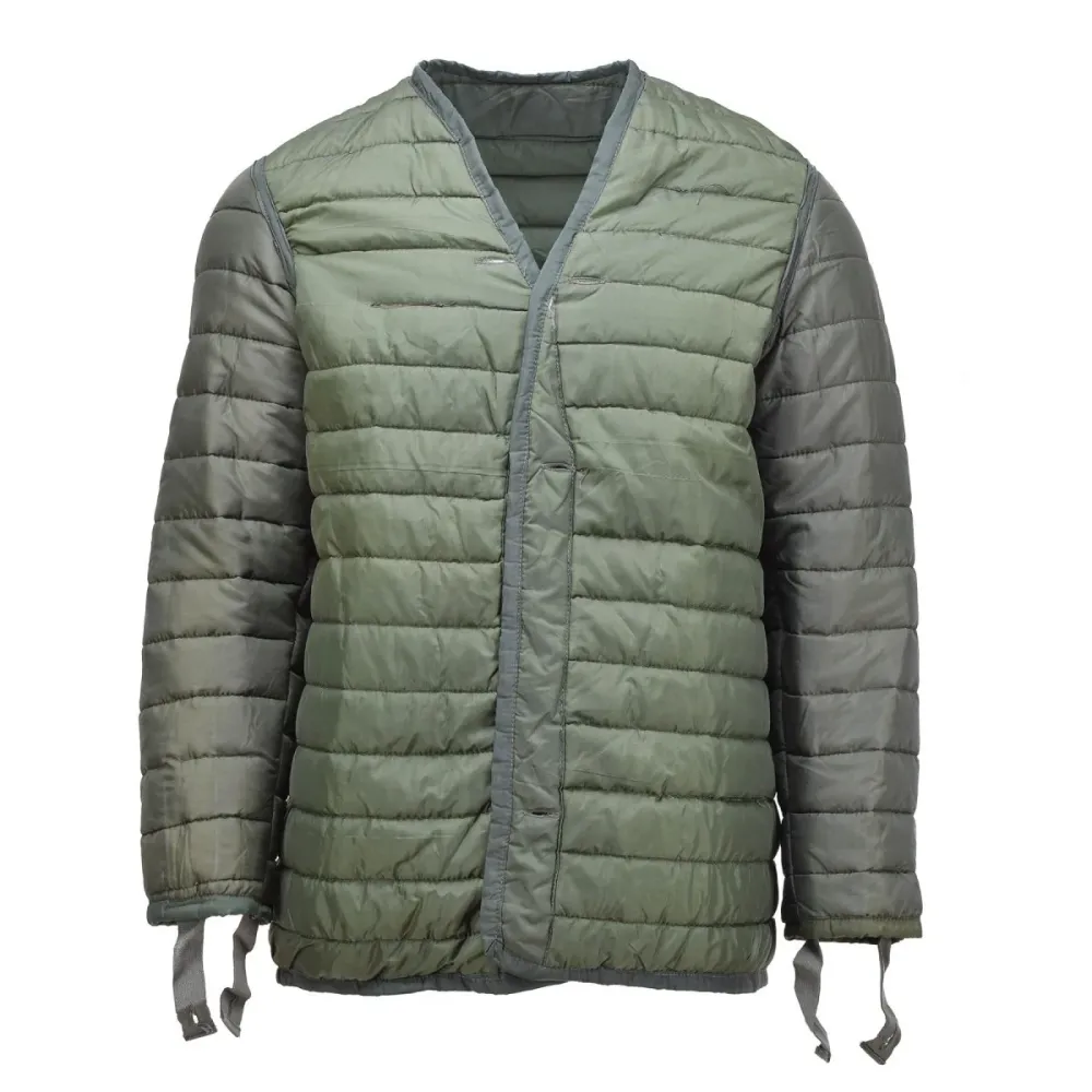 Veste de doublure originale de l'armée grecque M65 veste militaire chaude matelassée doublure verte avec notice de montage