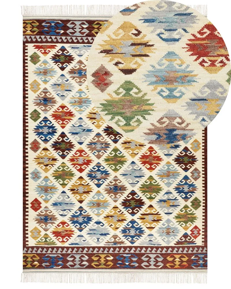Vloerkleed kelim meerkleurig 200 x 300 cm AKNALICH