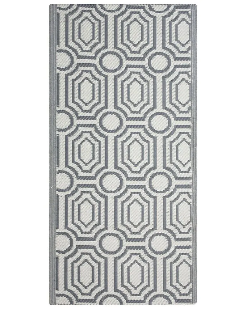 Vloerkleed polypropyleen donkergrijs 90 x 180 cm BIDAR