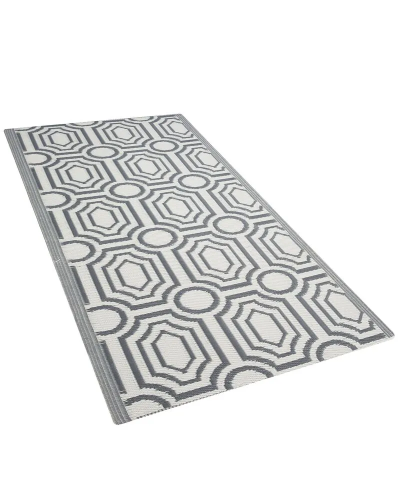 Vloerkleed polypropyleen donkergrijs 90 x 180 cm BIDAR
